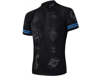 SENSOR CYKLO TATTOO pánský dres kr.rukáv celozip černá 01