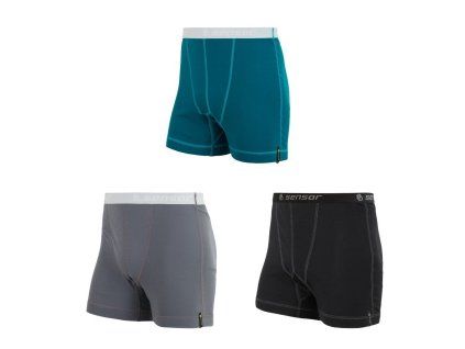 SENSOR DOUBLE FACE 3 PACK pánské trenky černá+safír+šedá