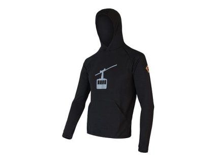 SENSOR MERINO UPPER GONDOLA pánská mikina klokanka černá