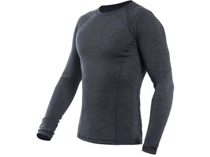 SENSOR MERINO BOLD pánské triko dl.rukáv anthracite gray