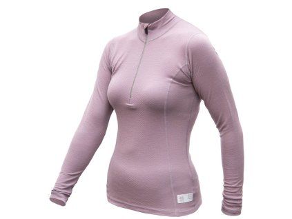 SENSOR MERINO DF dámské triko dl.rukáv zip mystic violet