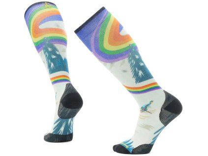 smartwool ski zero cushion rainbow trails prnt otc laguna blue
