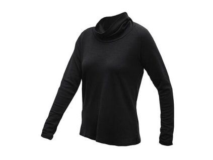 1090617 sensor merino blend damske triko dl rukav rolak cerna