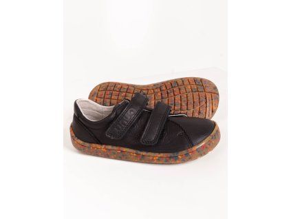 Unuo, Dětské kožené barefoot boty, Černá (Velikost 27)