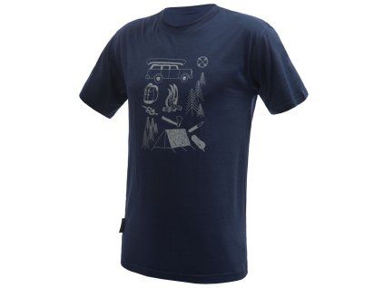 sensor merino active outside panske triko kr rukav deep blue