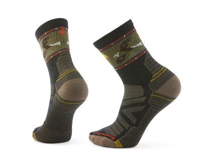Smartwool HIKE LIGHT CUSHION SOARING PRNT MD CR SC charcoal (Veľkosť L-)