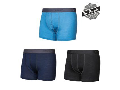 SENSOR MERINO ACTIVE 3-PACK pánské trenky černá/modrá/deep blue velikost XL (Velikost XL)