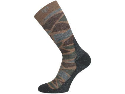 Lasting merino ponožky WLJ hnědé (Velikost L)