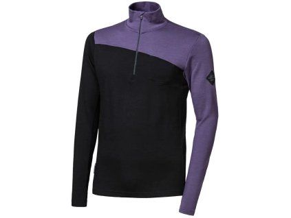 sensor merino extreme up panska mikina dl rukav zip cerna grape purple