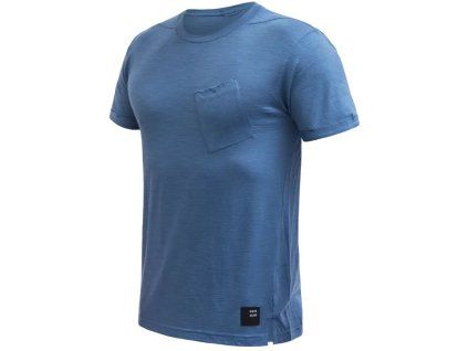 SENSOR MERINO AIR traveller pánské triko kr.rukáv riviera blue