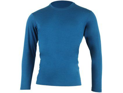 Lasting pánské merino triko ALAN modré (Velikost L)