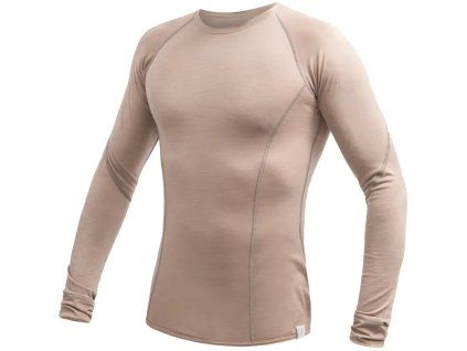 sensor merino active panske triko dl rukav almond beige