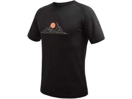sensor merino blend moon panske triko kr rukav cerna