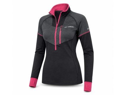 4239 1 therm lady 1 2 zip black grey pinky front