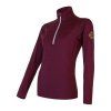 SENSOR MERINO UPPER dámská mikina krátký zip port red