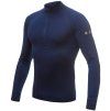 SENSOR MERINO ACTIVE pánské triko dl.rukáv stoják zip deep blue