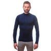 SENSOR MERINO ACTIVE pánske tričko dl.rukáv stojak zips deep blue (Veľkosť S-)
