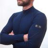 SENSOR MERINO ACTIVE pánské triko dl.rukáv stoják zip deep blue5