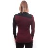 SENSOR MERINO EXTREME dámské triko dl.rukáv zip port red černá4