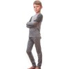 SENSOR MERINO IMPRESS SET dětský triko dl.rukáv + spodky šedá maori4