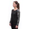 SENSOR MERINO BLEND IMPRESS dámské triko dl.rukáv black zebra2