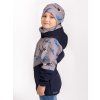 Unuo, Dětská čepice fleecová Homeless, Šedá, Velryby (Velikost S (45-48 cm))