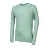 SENSOR MERINO DF LOGO UP juniorské triko dl.rukáv basil green velikost 140 (Velikost 140)