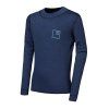 SENSOR MERINO DF LOGO UP juniorské triko dl.rukáv deep blue velikost 160 (Velikost 160)