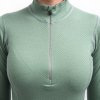 sensor merino df damske triko dl rukav zip basil green3