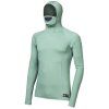 sensor merino df panske triko dl rukav s kapuci basil green