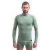 sensor merino df panske triko dl rukav zip basil green2