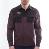 FT UNISEX RIDER LONG SLEEVE SHIRT WINE REDBLACK 2