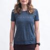 FT WOMEN'S MERINO TENCEL LOGO TEE BLUE 2