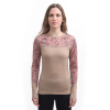 SENSOR MERINO IMPRESS dámské triko dl.rukáv almond beige/origami S (Velikost S)